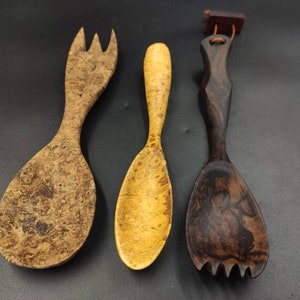 Unique Wood Burl Spoon, Hand Carved Wooden Serving Utensils, Handmade Housewarming Gift