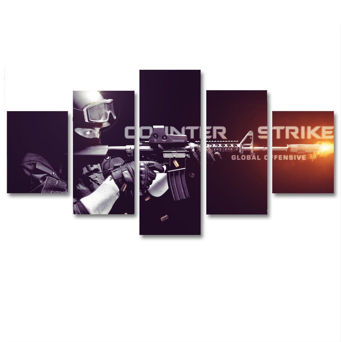 Cs go poster set Counter Strike wall art 5 pieces canvas Etsy