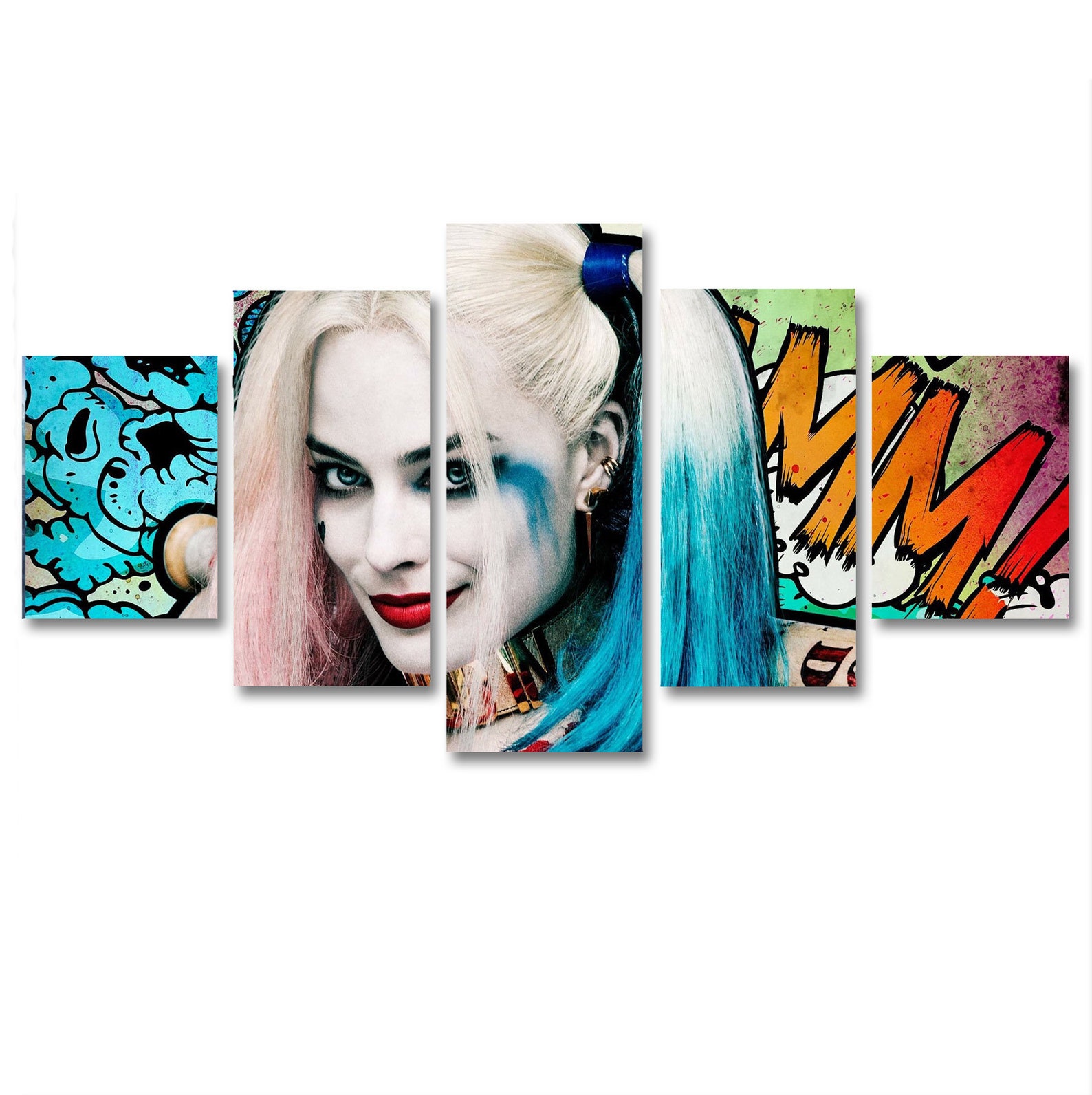 Harley Quinn poster set Harley Quinn wall art 5 pieces Etsy