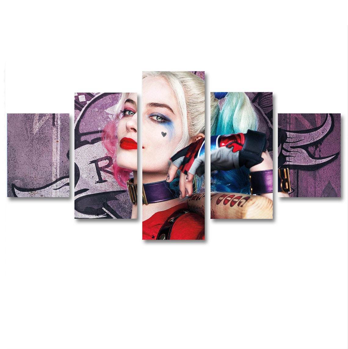 Harley Quinn poster set Harley Quinn wall art 5 pieces Etsy