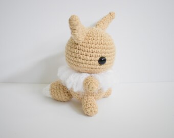 Crocheted Eevee Plush | Handmade Pokemon Stuffed Animal