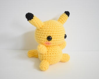Crocheted Pikachu Plush | Handmade Pokemon Stuffed Animal