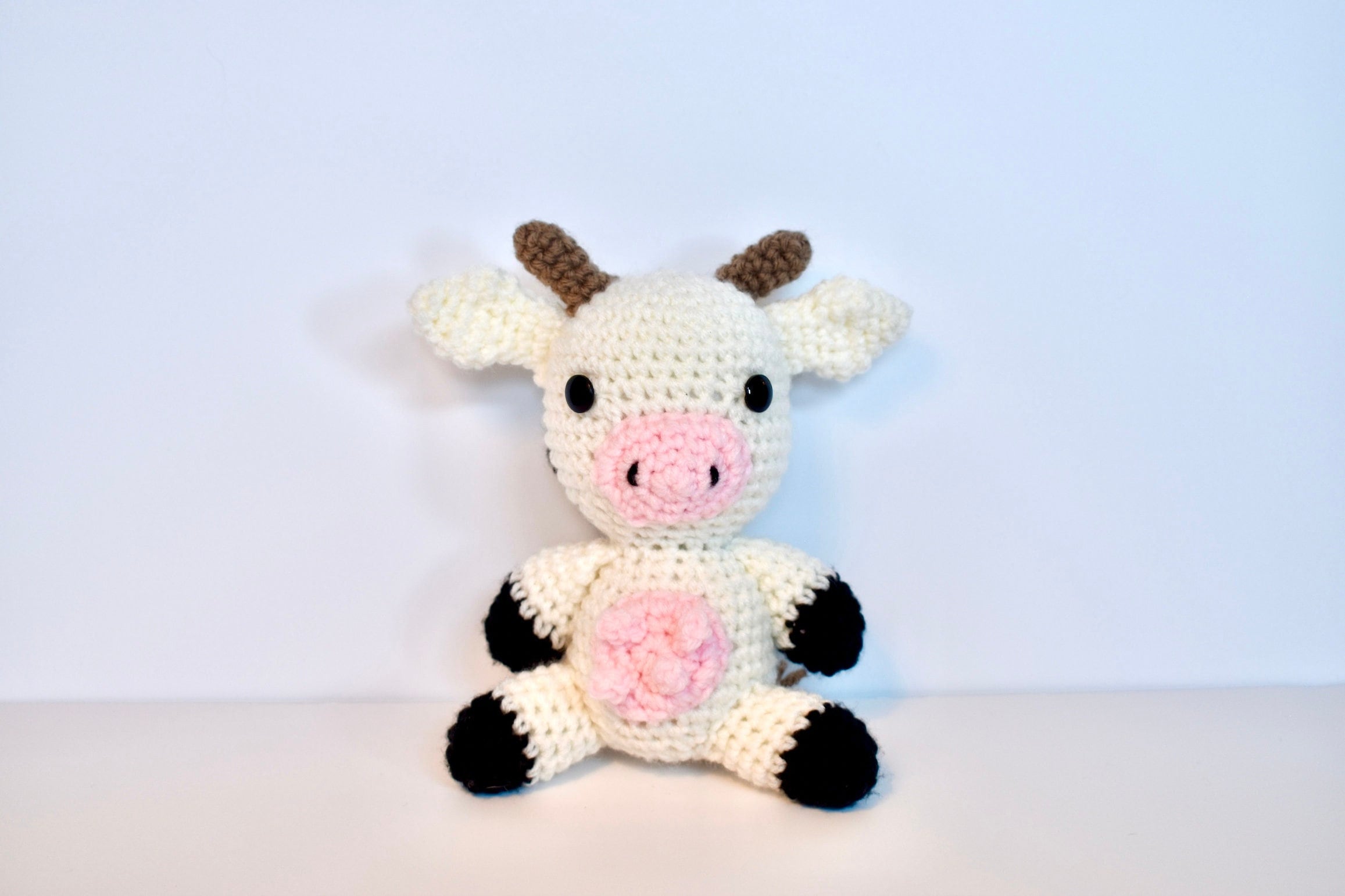 Crocheted Cow Stuffed Animal Cow Plushie Crochet Cow Crochet Cow Plush