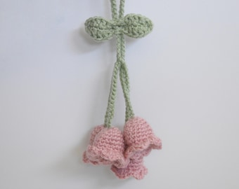 Crocheted Lily of the Valley | Car Hanging | Bag Charm | Crocheted Flowers