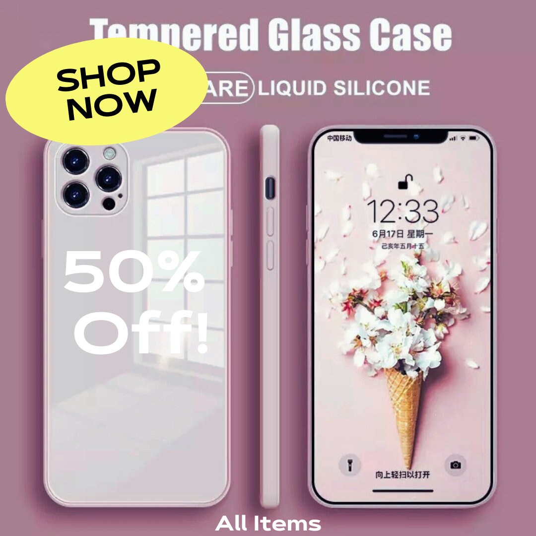 Tempered Glass Iphone Case Square Iphone Case Iphone 12 Pro Etsy