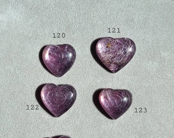Purple Lepidolite Heart: Calming Pocket Crystal (20-26mm)