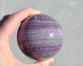 Silky Fluorite Sphere, Purple Silky Fluorite Sphere, Cleansing Crystal, Protective Crystal, Self Care Crystal, Healing Third Eye Chakra