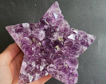 Amethyst Druzy Stern: Lila Schutzchakra Kristall