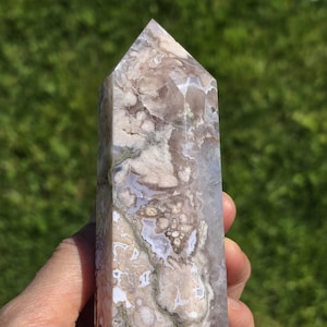 Pink Amethyst Flower Agate Druzy Tower: Calming Crystal
