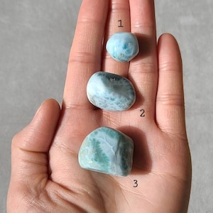 Larimar Tumble Stone, Blue Larimar Pocket Stone, Calming Crystal, Solar Plexus Crystal, Relaxation Crystal, Healing Larimar