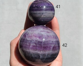 Purple Silky Fluorite Sphere: Cleansing Crystal