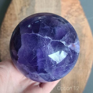 Purple Nebula Fluorite Sphere, Indigo Purple Fluorite Crystal, Crown Chakra, Cleansing Crystal, Healing Fluorite