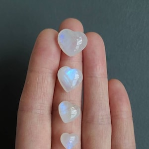 Mini Blue Moonstone Heart, Rainbow Moonstone Pocket Stone, New Beginning Crystal, Feminine Energy, Solar Plexus Chakra, Self Care Crystal