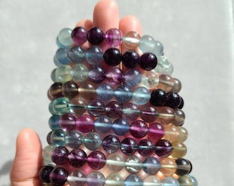 Rainbow Fluorite Crystal Bracelet: Protective Cleansing Energy