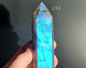 Teal Labradorite Tower, Purple Labradorite Point, Protective Crystal, Blue Labradorite, Transformation Crystal, Throat Chakra Crystal