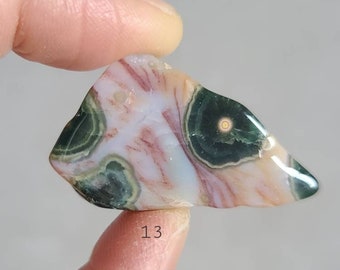 Pink Old Stock Ocean Jasper Specimen: Raw Calming Crystal Pocket Stone