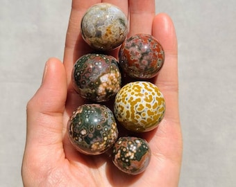 オールドストック オーシャンジャスパー ミニスフィア：ピンクオービ