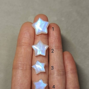 Blue Moonstone Star, Rainbow Moonstone Pocket Stone, New Beginning Crystal, Feminine Energy Crystal, Healing Solar Plexus, Calming Crystal