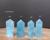 Blue Aquamarine Tower, Aquamarine Points, Calming Blue Crystal, Meditation Tool, Blue Chakra Crystal, Safe Travel Crystal, Aquarius Crystal