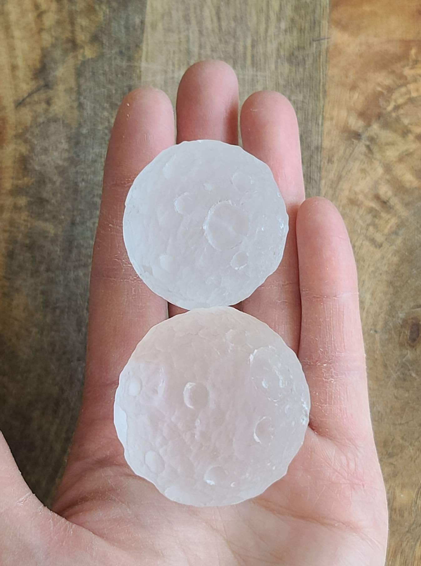 Clear Quartz Crystal Moon Sphere: 7 Chakra Healing Stone