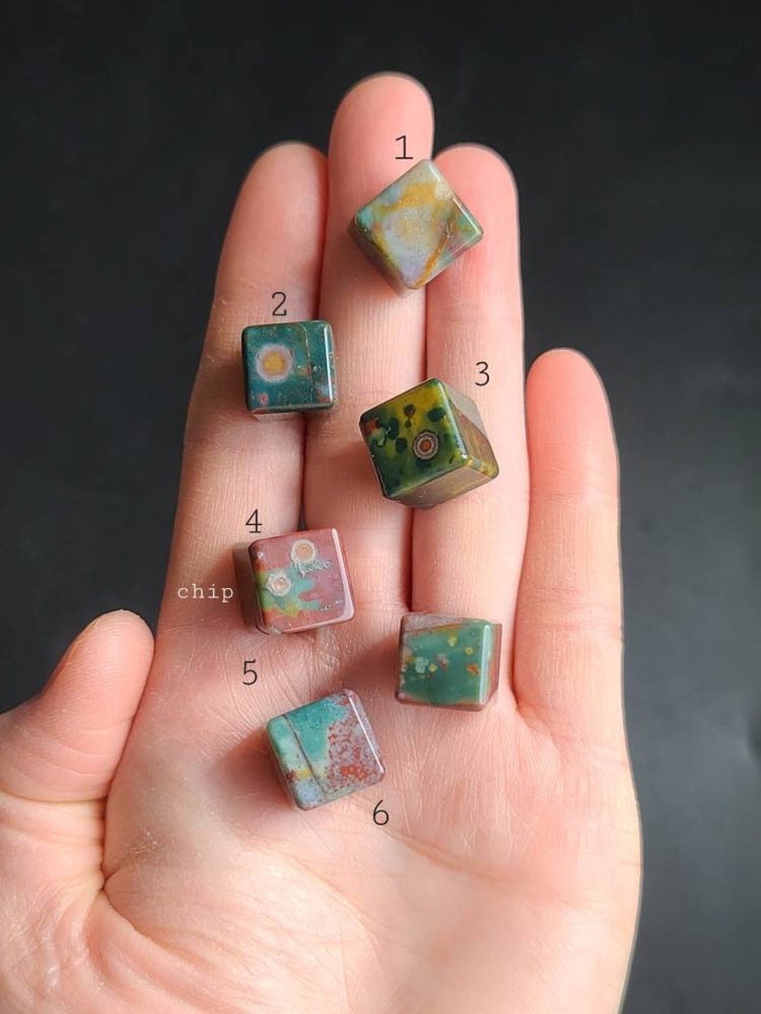 Ocean Jasper Cube, Pink Ocean Jasper, Lavender Ocean Jasper, Calming