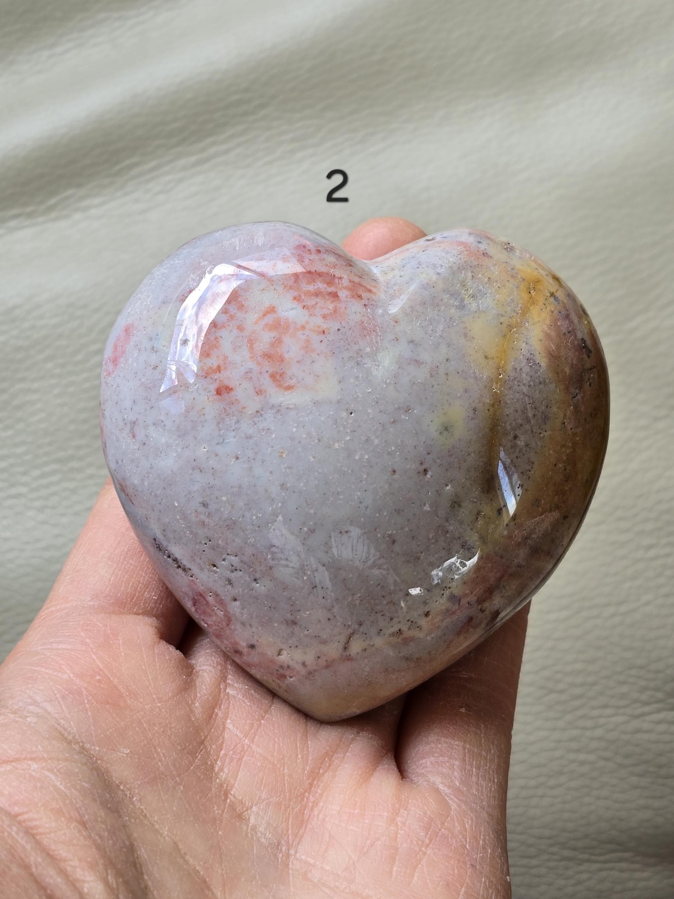 Ocean jasper heart - Etsy 日本