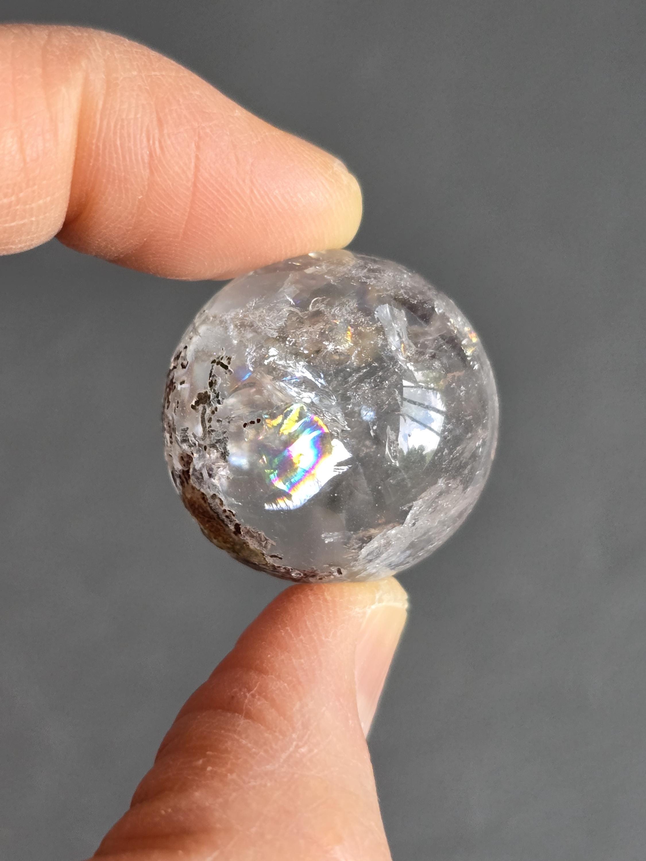 Cristalli Naturali Curativi Di Alta Qualà Calce Bianca Arcobaleno Sfera Sfera Decorazioni Per La Casa Reiki Lucido Decorazione Della Stanza Regalo Energetico - Foto 12