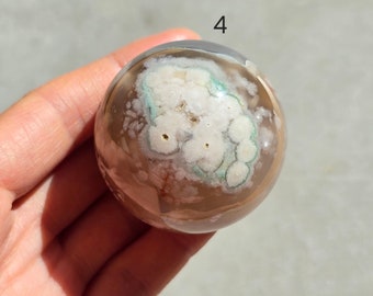Cherry Blossom Agate Sphere: Red Flower Agate, Calming Crystal