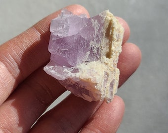 Esemplare di kunzite di lavanda grezza: cristallo calmante per il chakra del cuore