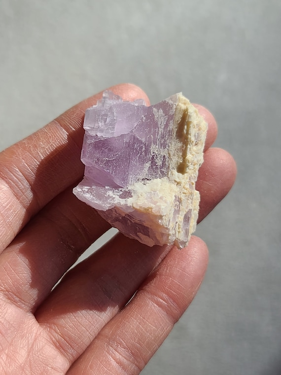 Raw Lavender Kunzite Specimen: Heart Chakra Calming Crystal