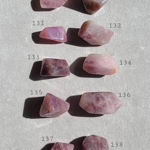 Può includere: Dieci pietre rotonde rosa e viola con i numeri da 129 a 138 etichettati sopra ogni pietra.
