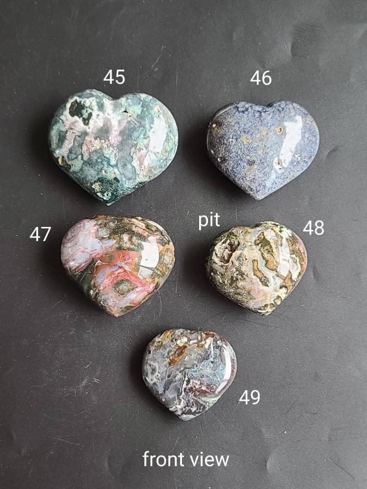 Blue Ocean Jasper Heart: Calming Crystal Palm Stone - Etsy