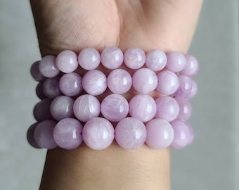 Lavender Kunzite Bracelet: Protective Heart Chakra Crystal