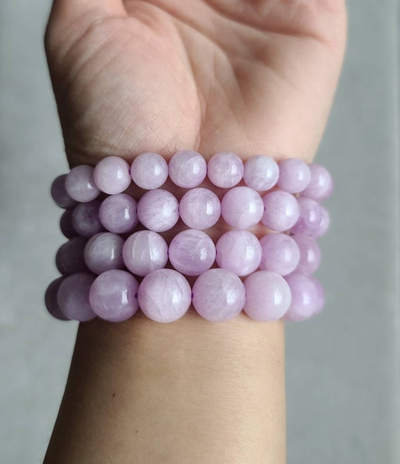 Lavender Kunzite Bracelet: Protective Heart Chakra Crystal