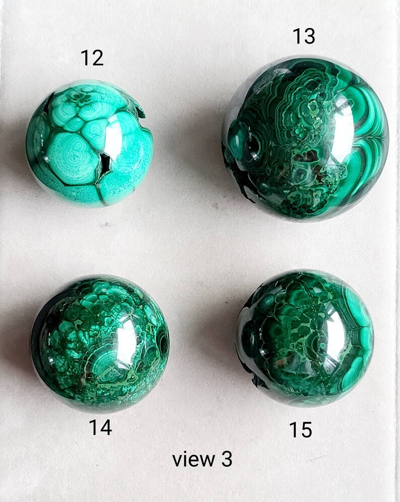 Malachite Druzy Sphere, Malachite Palm Stone, Healing Heart Chakra, Cleansing Crystal, Green Chakra Sphere, Dendritic Malachite Sphere image 3