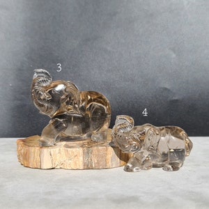 Smoky Quartz Elephant, Carved Crystal Elephant, Grounding Crystal, Protective Crystal