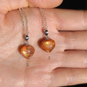 Orange Sunstone Heart Pendant: Energizing Crystal Necklace