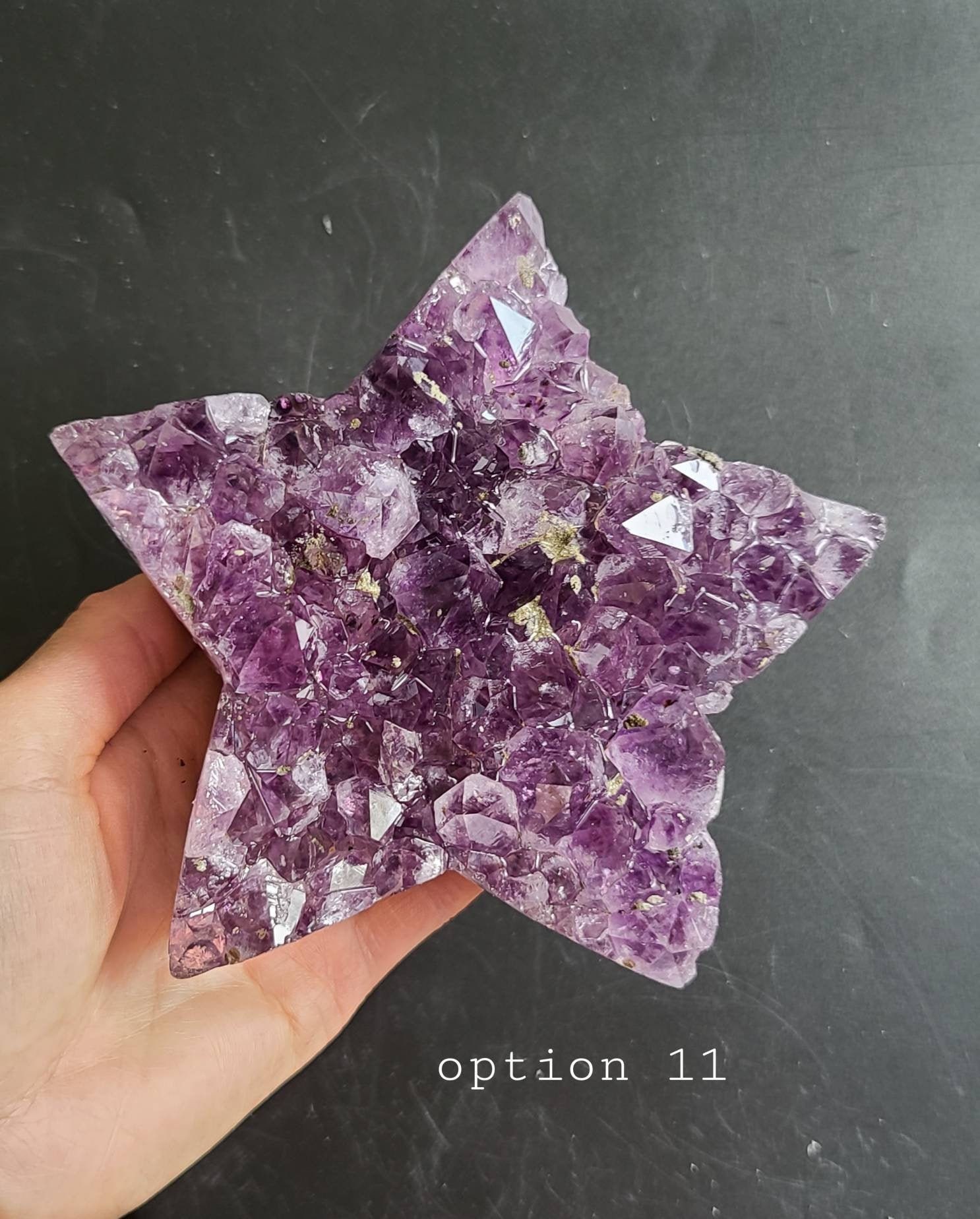 アメジスト ドゥルージー スター：紫色の保護チャクラクリスタル