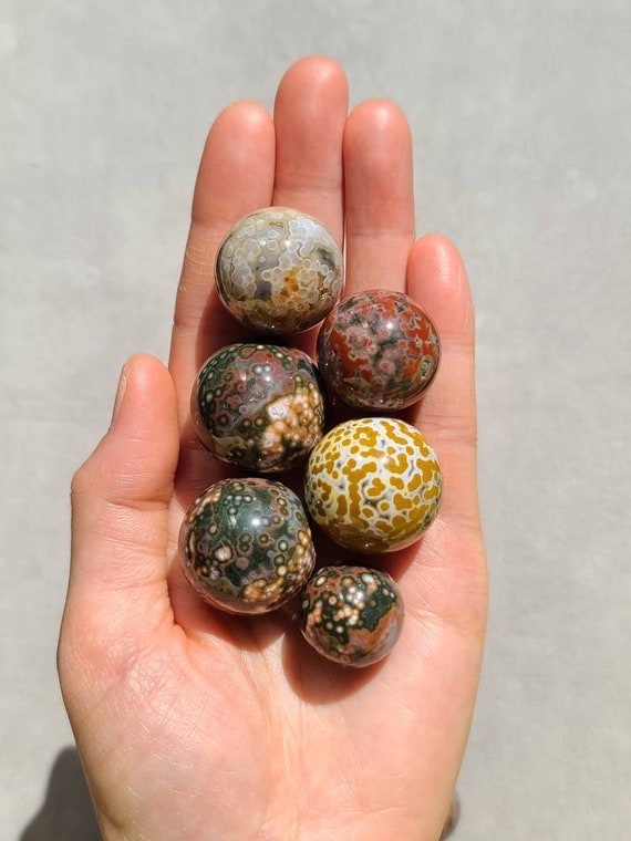 オールドストック オーシャンジャスパー ミニスフィア：ピンクオービ