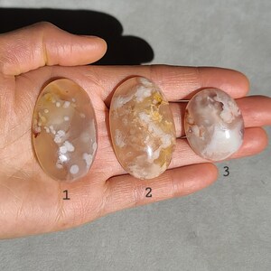 Pink Flower Agate Pocket Stone, Cherry Blossom Agate, Protective Crystal, Healing Heart Chakra