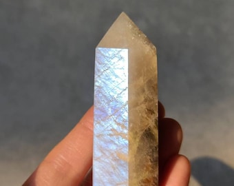 Blue Flash Moonstone Tower: New Beginnings Crystal Point