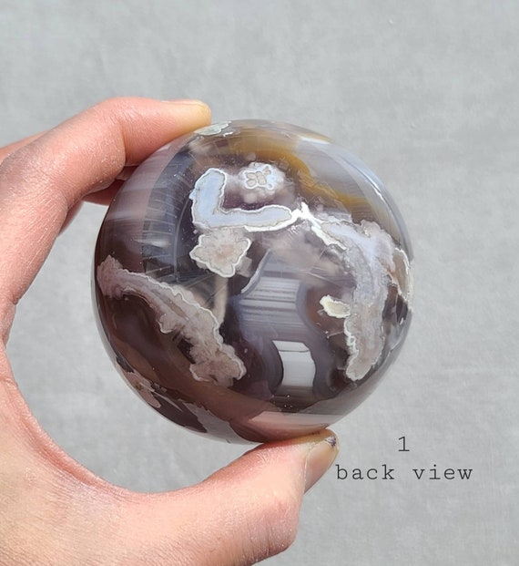 Black Flower Agate Sphere, Cherry Blossom Agate Sphere, Blue Flower Agate,  Self Love Crystal, Calming Crystal, Relaxation Crystal -  Canada