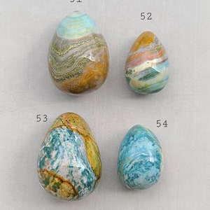 Blue Ocean Jasper Egg, Green Ocean Jasper, Pink Ocean Jasper, Calming Crystal, Healing Blue Chakra, Soothing Crystal, 7 Chakra healer