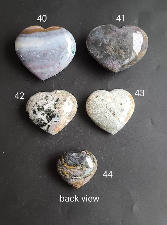 Blue Ocean Jasper Heart: Calming Crystal Palm Stone - Etsy