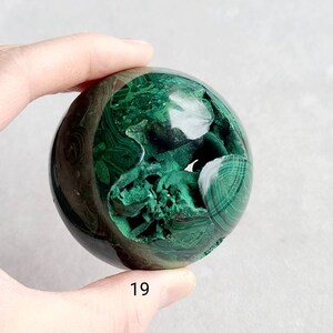 Malachite Druzy Sphere, Malachite Palm Stone, Healing Heart Chakra, Cleansing Crystal, Green Chakra Sphere, Dendritic Malachite Sphere image 6