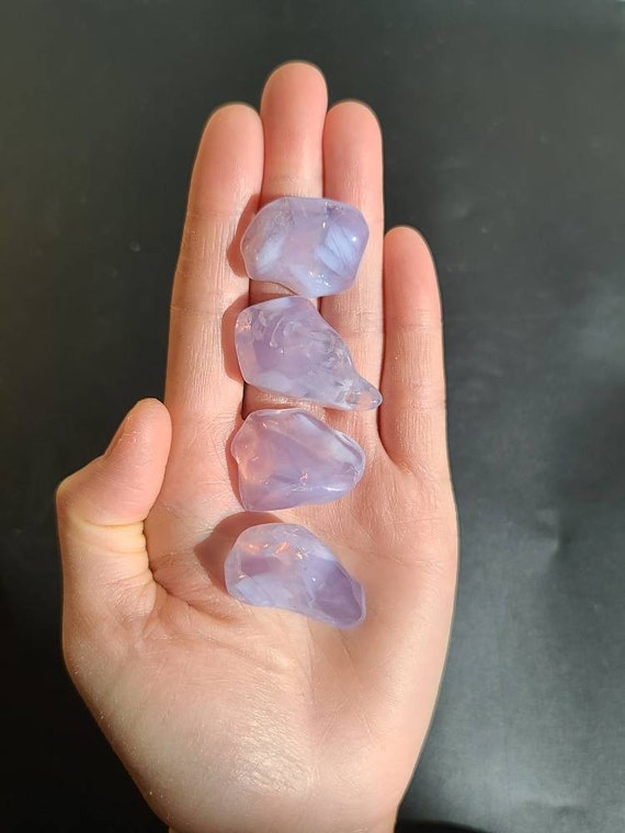 Blue Gem Rose Quartz Tumble Stones Blue Rose Quartz Pocket Etsy