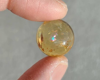 Rainbow Citrine Mini Sphere, Untreated Citrine, Wealth Crystal, Energizing Crystal, Healing Solar Plexus Chakra, Protective Crystal