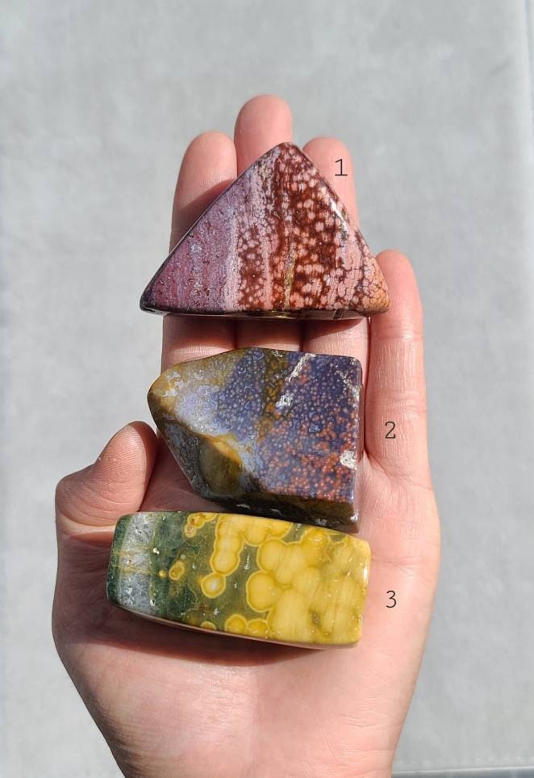 Ocean Jasper Free Form, Pink Ocean Jasper Tumble Stone, Calming Ocean