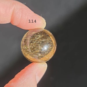 Golden Rutile Quartz Mini Sphere, High Grade Golden Rutilated Quartz, Wealth Crystal, Manifestation Crystal, Healing Solar Plexus Chakra