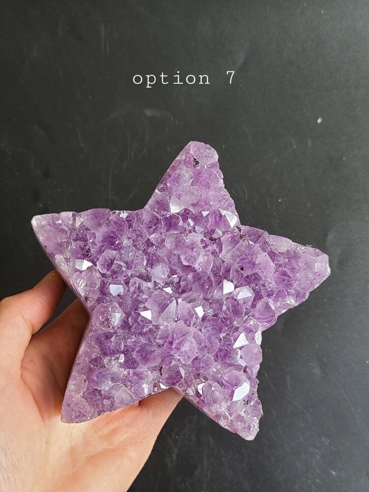 アメジスト ドゥルージー スター：紫色の保護チャクラクリスタル
